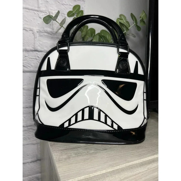Loungefly x Star Wars Stormtrooper Patent Mini Dome Bag, Black/White - Picture 1 of 8